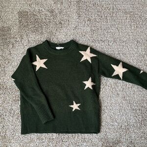 THML Green Sweater with Cream Stars